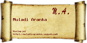 Muladi Aranka névjegykártya